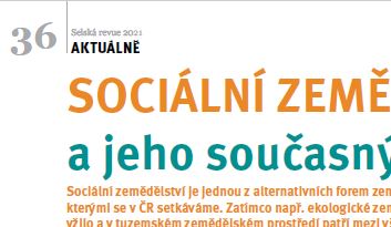 O sociálním zemědělství v Selské revui